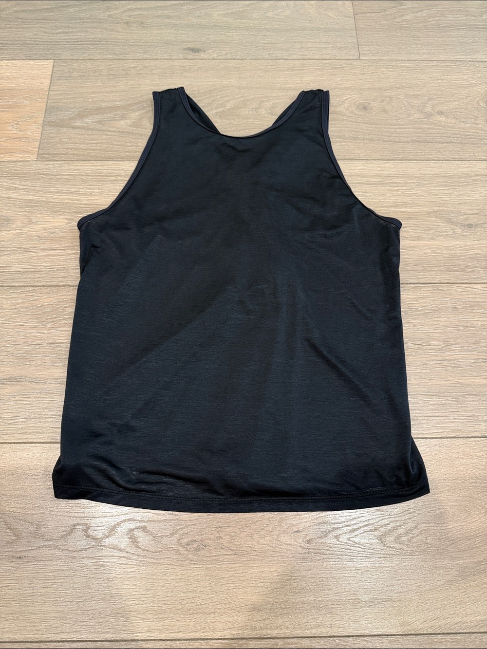 LULULEMON Black Semi Sheer Crisscross X Drape Back Active Gym Tank Top Size 6
